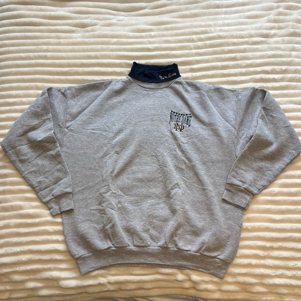 Vintage gray notre dame turtle neck sweatshirt